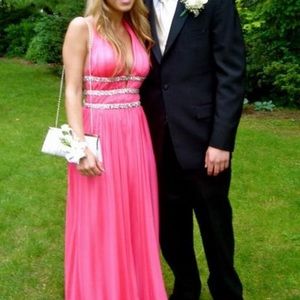 La Femme Pink Prom dress w rhinestones size 0
